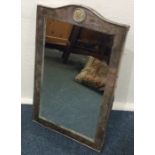 A large Indian silver dome top mirror with crested