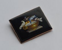 An attractive rectangular micro-mosaic brooch depi