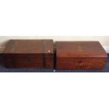 A rosewood writing slope together with another dom