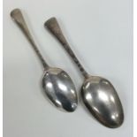 Two silver Hanoverian pattern Georgian tablespoons