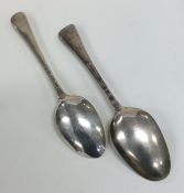Two silver Hanoverian pattern Georgian tablespoons