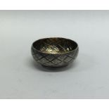 A small Russian silver gilt bowl with weave work d