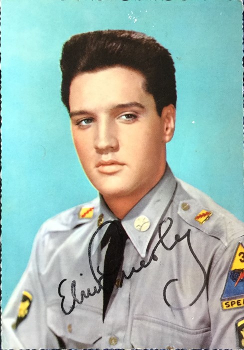 ELVIS PRESLEY: A postcard picture of Elvis in army