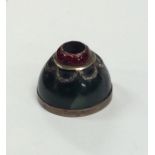 A rare Russian silver and enamel bell push with sw