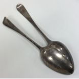 Two silver Hanoverian pattern Georgian tablespoons