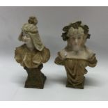 A pair of Royal Dux busts of figures. Est. £10 - £