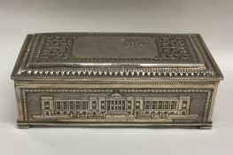 A good quality Indian silver cigar box on bracket