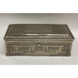 A good quality Indian silver cigar box on bracket