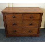 A mahogany flat front chest of four drawers. Est.