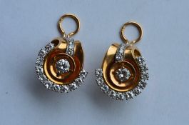 A pair of attractive French diamond and two colour