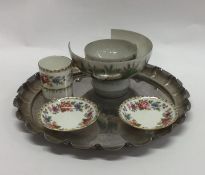 Royal Grafton decorative cups, plated tray etc. Es