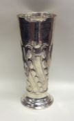 A tall Edwardian silver half fluted spill vase. Lo