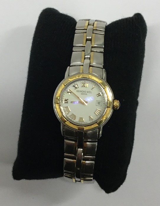 A lady's Raymond Weil stainless steel and gold mou