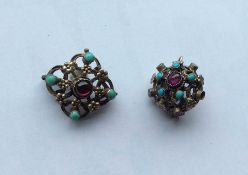 Two silver gilt Austro-Hungarian ear pendants of t