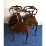 A group of five Victorian mahogany dining chairs w