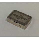 A Georgian silver hinged top snuff box decorated w