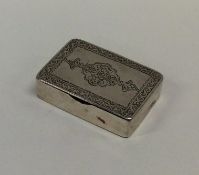 A Georgian silver hinged top snuff box decorated w
