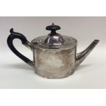 A good oval bachelor's silver teapot with crested