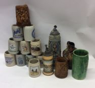 A large collection of West German and other Steins