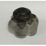 A good quality silver topped and cut glass inkstan