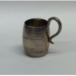 A small Russian silver spirit tot with gilt interi