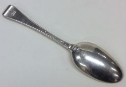 A Georgian silver Hanoverian pattern tablespoon wi
