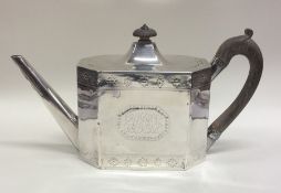 A good quality Georgian silver bright cut teapot w