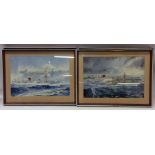 R D MORRIS: A set of four framed and glazed waterc