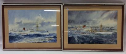 R D MORRIS: A set of four framed and glazed waterc