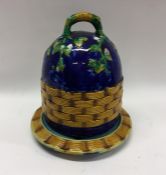 A good quality Majolica cheese dome on stand decor