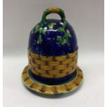 A good quality Majolica cheese dome on stand decor