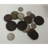 A box containing silver and other coinage. Est. £2