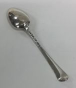 A crested silver bottom marked dessert spoon. Appr