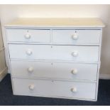A large pine chest of five drawers. Est. £30 - £50