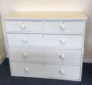 A large pine chest of five drawers. Est. £30 - £50