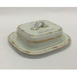 A Victorian sardine dish and cover. Est. £25 - £35