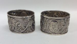 A good pair of heavy Russian silver napkin rings d