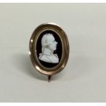 A good oval hard stone cameo depicting a gentleman