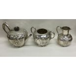 A fine quality Victorian silver three piece bachel