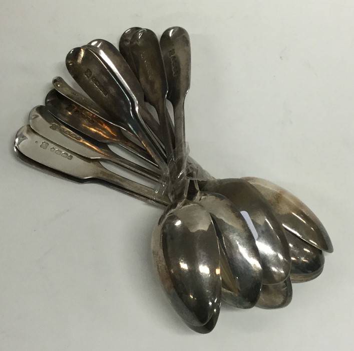 EXETER: A heavy set of fiddle pattern silver teasp - Image 2 of 2