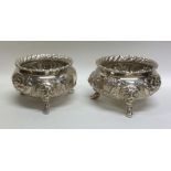 A heavy pair of good quality Georgian style silver