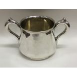 A heavy Chinese silver two handled sugar bowl of t