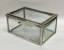 An Edwardian silver and glass mounted box with hin