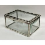 An Edwardian silver and glass mounted box with hin