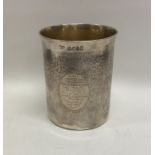 A Victorian silver goblet of textured form with gi