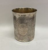 A Victorian silver goblet of textured form with gi