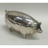 A large Edwardian silver pin holder in the form of