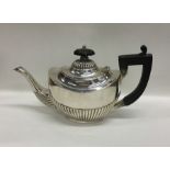 A silver half fluted bachelor's teapot. Birmingham