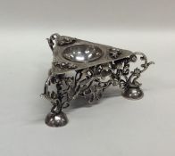 An 18th Century Dutch silver salt with cast body.