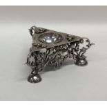 An 18th Century Dutch silver salt with cast body.